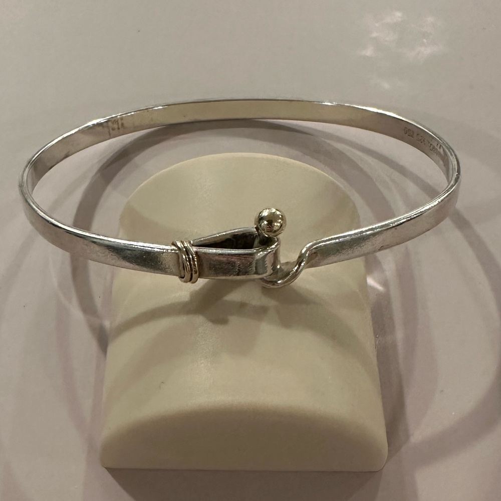 Tiffany & Co Hook Bracelet Bangle - Retired - Sterling Silver & 18K Gold